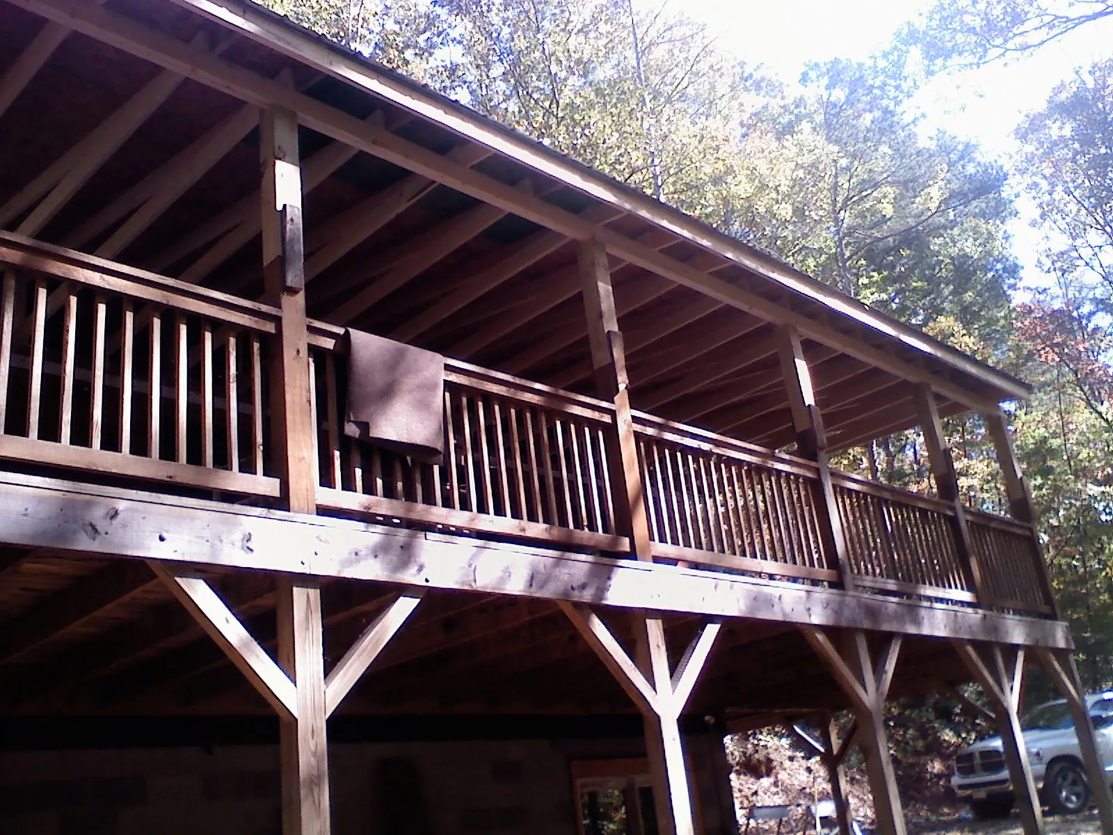 Timber framing under a new elevated porch and deck — Roof Leak Repair in Little Silver by Roofing Brothers